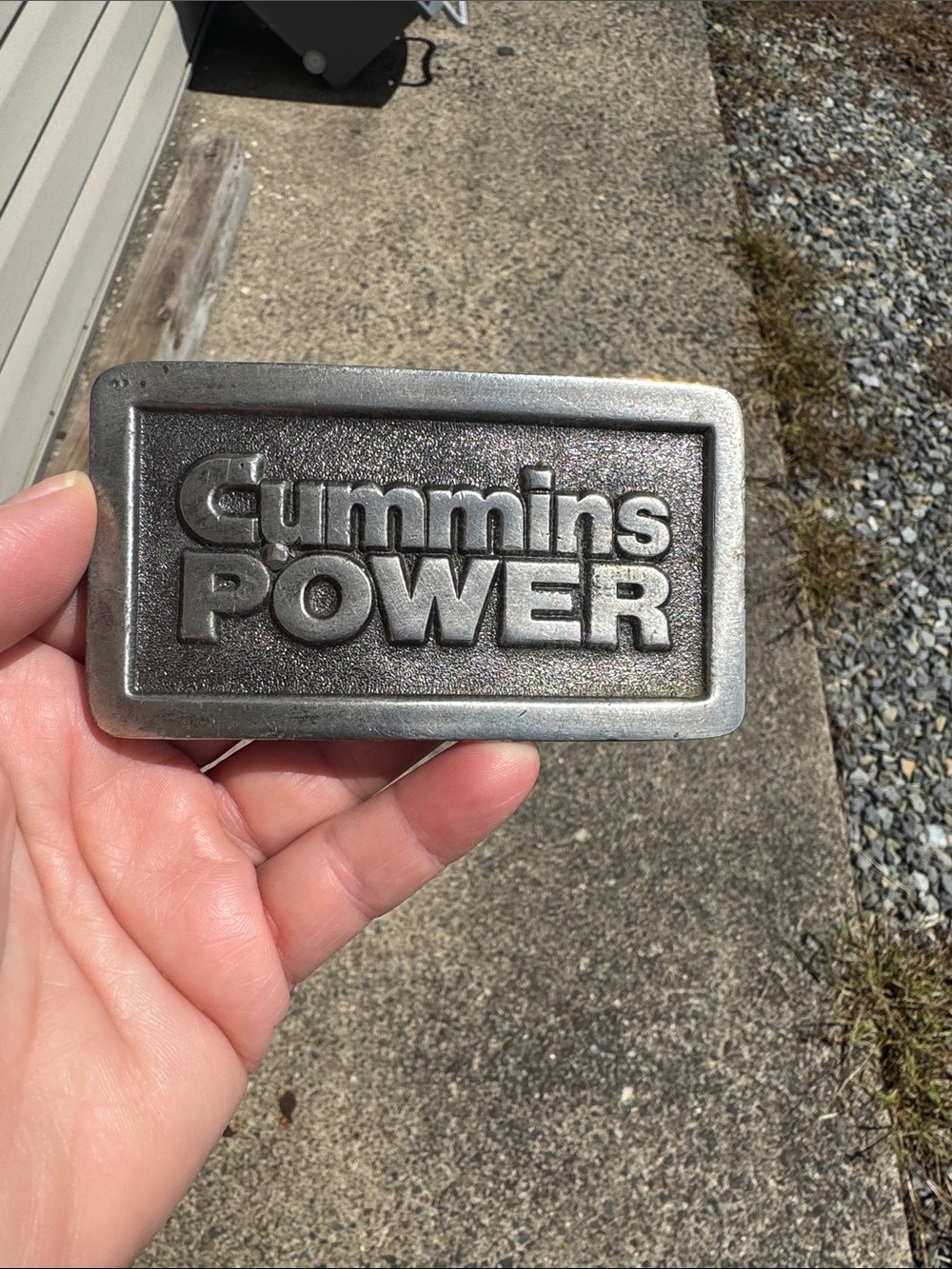 Power Silver Belt Buckle Cummins Power
